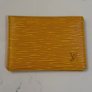Like New! Louis Vuitton LV Yellow Epi Leather Card Holder